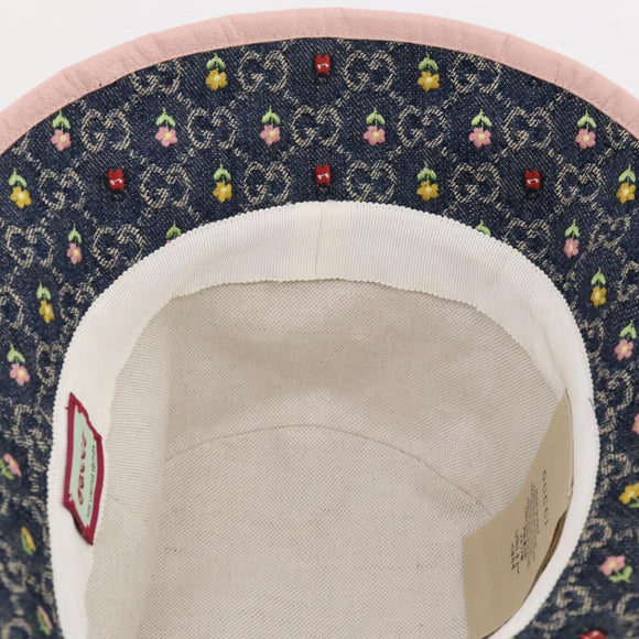 GUCCI GG Canvas Bucket Hat Denim M Blue Auth 203845M