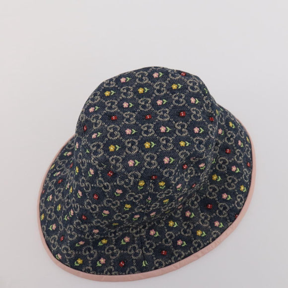 GUCCI GG Canvas Bucket Hat Denim M Blue Auth 203845M