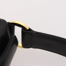 GUCCI Hand Bag Leather Black Gold Auth 203849-9