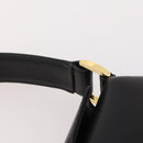 GUCCI Hand Bag Leather Black Gold Auth 203849-10