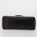 GUCCI Hand Bag Leather Black Gold Auth 203849-6