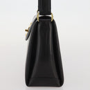 GUCCI Hand Bag Leather Black Gold Auth 203849-3