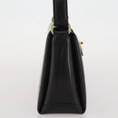 GUCCI Hand Bag Leather Black Gold Auth 203849-4