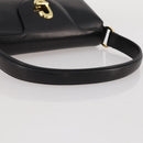 GUCCI Hand Bag Leather Black Gold Auth 203849-8
