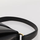 GUCCI Hand Bag Leather Black Gold Auth 203849-14