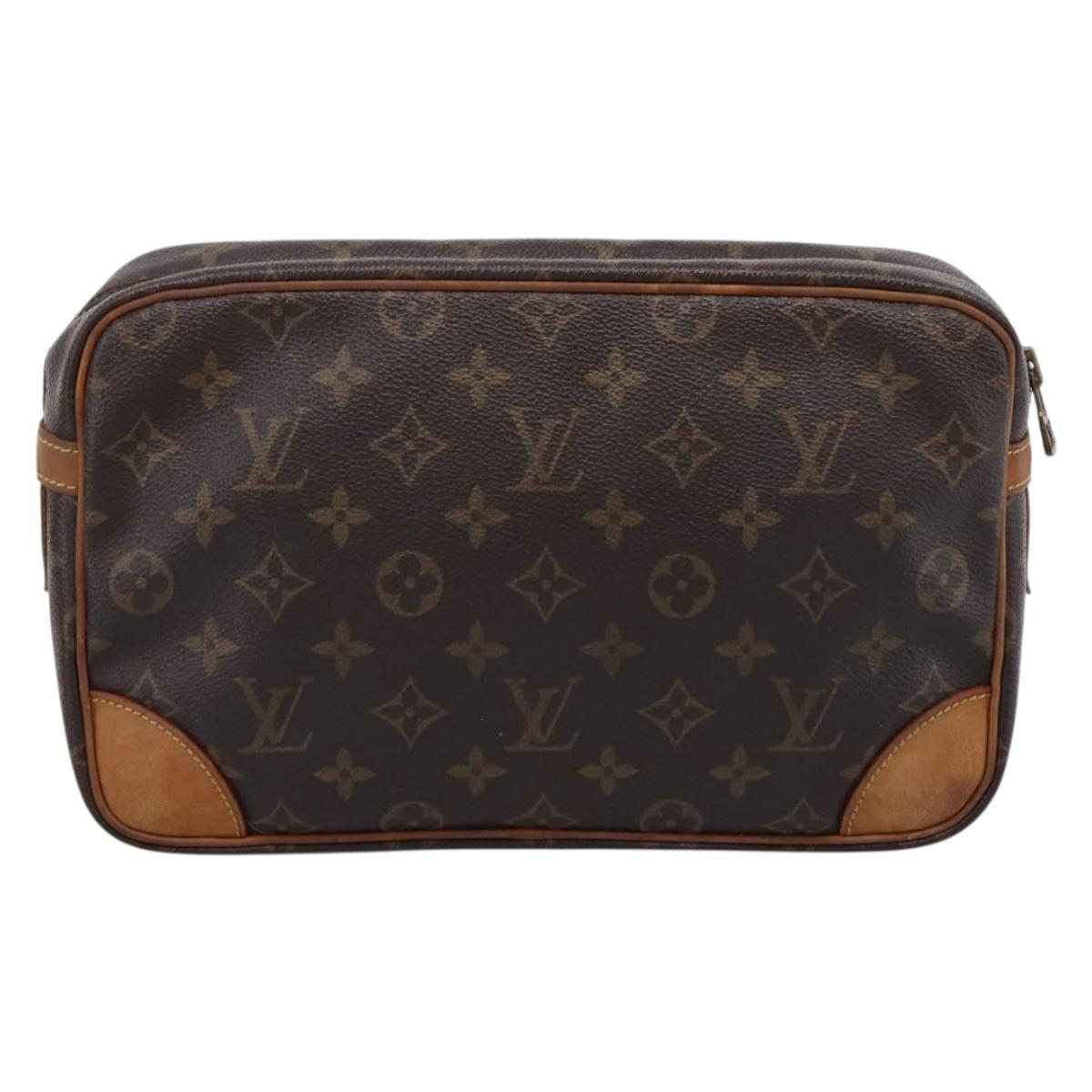 LOUIS VUITTON Monogram Compiegne 28 Clutch Bag M51845 LV Auth