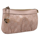 GUCCI GuccissimaGG Pouch Leather Pink Gold Tone 224073 Auth 203852A-1