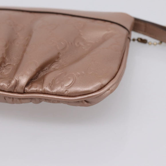 GUCCI GuccissimaGG Pouch Leather Pink Gold Tone 224073 Auth 203852A
