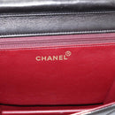 CHANEL Matelasse Chain Shoulder Bag Lamb Skin Black Gold Tone CC Auth 203853SAV-22