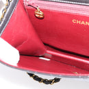 CHANEL Matelasse Chain Shoulder Bag Lamb Skin Black Gold Tone CC Auth 203853SAV-24
