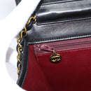 CHANEL Matelasse Chain Shoulder Bag Lamb Skin Black Gold Tone CC Auth 203853SAV-25