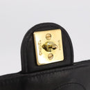 CHANEL Matelasse Chain Shoulder Bag Lamb Skin Black Gold Tone CC Auth 203853SAV-8