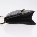 CHANEL Matelasse Chain Shoulder Bag Lamb Skin Black Gold Tone CC Auth 203853SAV-4