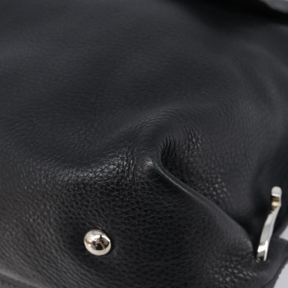 Salvatore Ferragamo Sofia Gancini Bag Leather 2way Black Silver Auth 203870V