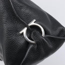 Salvatore Ferragamo Sofia Gancini Bag Leather 2way Black Silver Auth 203870V-21