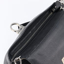 Salvatore Ferragamo Sofia Gancini Bag Leather 2way Black Silver Auth 203870V-24