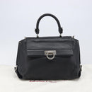 Salvatore Ferragamo Sofia Gancini Bag Leather 2way Black Silver Auth 203870V-12