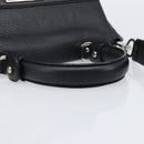 Salvatore Ferragamo Sofia Gancini Bag Leather 2way Black Silver Auth 203870V-7