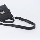 Salvatore Ferragamo Sofia Gancini Bag Leather 2way Black Silver Auth 203870V-8