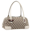 GUCCI GG Canvas Princi Hand Bag Leather Beige Gold 161720 Auth 203872SAV-1