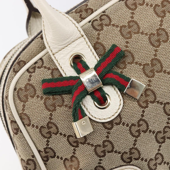 GUCCI GG Canvas Princi Hand Bag Leather Beige Gold 161720 Auth 203872SAV