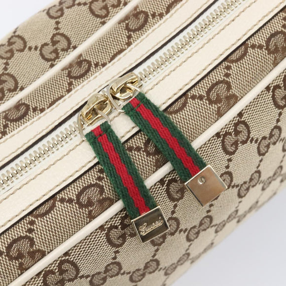 GUCCI GG Canvas Princi Hand Bag Leather Beige Gold 161720 Auth 203872SAV