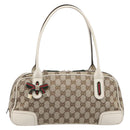 GUCCI GG Canvas Princi Hand Bag Leather Beige Gold 161720 Auth 203872SAV-2