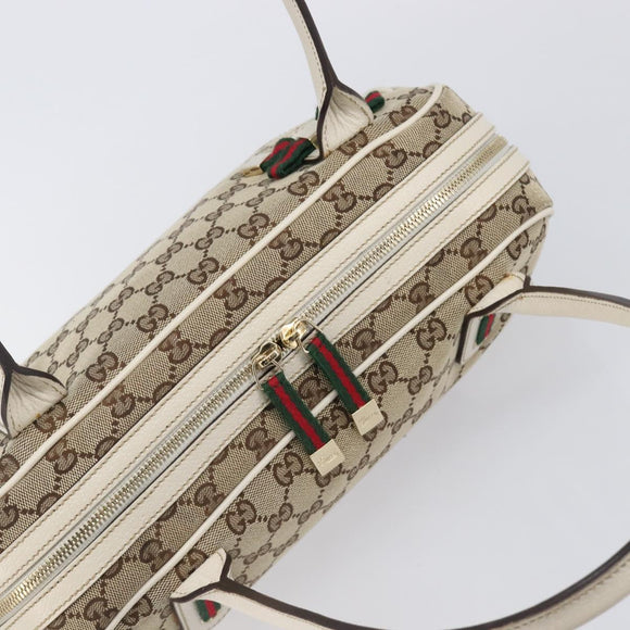 GUCCI GG Canvas Princi Hand Bag Leather Beige Gold 161720 Auth 203872SAV
