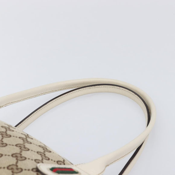 GUCCI GG Canvas Princi Hand Bag Leather Beige Gold 161720 Auth 203872SAV