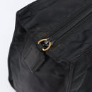 PRADA Metal Handle Hand Bag Nylon Black Gold Auth 203873-10