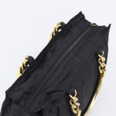 PRADA Metal Handle Hand Bag Nylon Black Gold Auth 203873-6