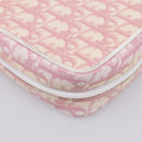 Christian Dior Trotter Canvas Pouch PVC Pink Silver Auth 203879-17
