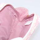 Christian Dior Trotter Canvas Pouch PVC Pink Silver Auth 203879-20
