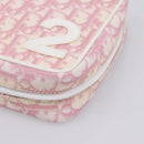 Christian Dior Trotter Canvas Pouch PVC Pink Silver Auth 203879-14