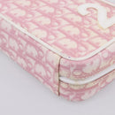 Christian Dior Trotter Canvas Pouch PVC Pink Silver Auth 203879-15