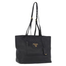 PRADA Tote Bag Vittero Dino Leather Black Gold Auth 203881V-1