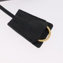 PRADA Tote Bag Vittero Dino Leather Black Gold Auth 203881V-21