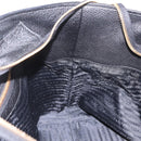 PRADA Tote Bag Vittero Dino Leather Black Gold Auth 203881V-24