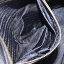 PRADA Tote Bag Vittero Dino Leather Black Gold Auth 203881V-27