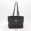 PRADA Tote Bag Vittero Dino Leather Black Gold Auth 203881V-12