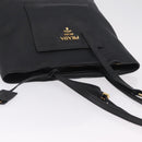 PRADA Tote Bag Vittero Dino Leather Black Gold Auth 203881V-14