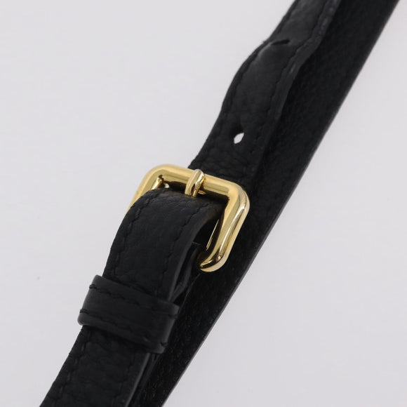 PRADA Tote Bag Vittero Dino Leather Black Gold Auth 203881V