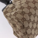 GUCCI GG Canvas Wood Handle Hand Bag Beige 112683 Auth 203883V-10