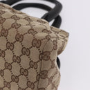 GUCCI GG Canvas Wood Handle Hand Bag Beige 112683 Auth 203883V-11