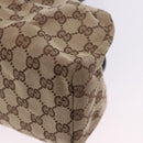 GUCCI GG Canvas Wood Handle Hand Bag Beige 112683 Auth 203883V-13