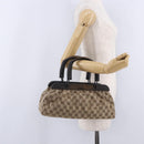GUCCI GG Canvas Wood Handle Hand Bag Beige 112683 Auth 203883V-24