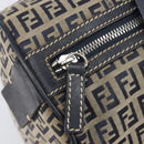 FENDI Zucchino Canvas Boston Bag Navy Silver Auth 203884-18
