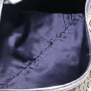 FENDI Zucchino Canvas Boston Bag Navy Silver Auth 203884-11