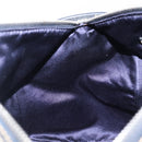 FENDI Zucchino Canvas Boston Bag Navy Silver Auth 203884-22