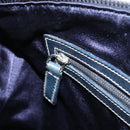 FENDI Zucchino Canvas Boston Bag Navy Silver Auth 203884-23